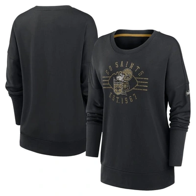 Nike Black New Orleans Saints Rewind Playback Icon Performance Pullover Sweatshirt