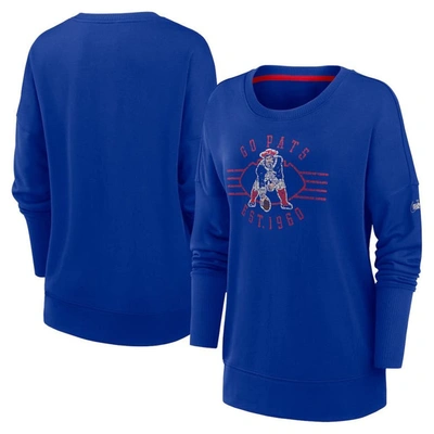 Nike Royal New England Patriots Rewind Playback Icon Performance Pullover Sweatshirt