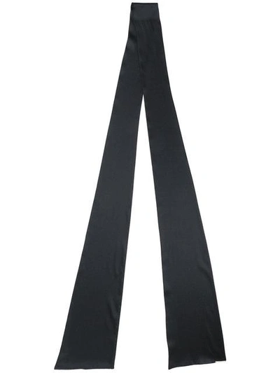 Styland Skinny Bow Scarf In Black