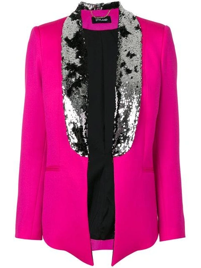 Styland Sequin Embellished Blazer In Pink