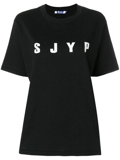 Sjyp Printed Logo T In Black
