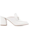 Tod's Mules Mit Doppelter T-schnalle - Weiss In White
