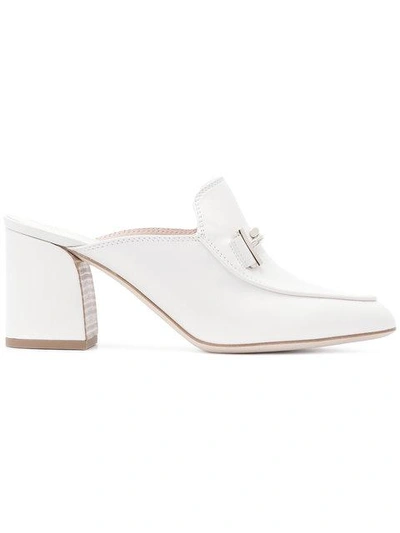 Tod's Mules Mit Doppelter T-schnalle - Weiss In White