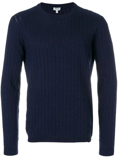 Kenzo Ribbed Knit Sweater - Blue