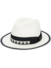 Borsalino Quito Medium Brim Straw Panama Hat In Bianco