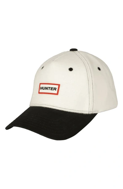 Hunter Wool Logo Baseball Cap In White