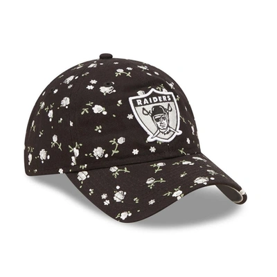 New Era Black Las Vegas Raiders  Floral 9twenty Adjustable Hat