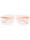 Gucci Gg0262s Pink Aviator Sunglasses In Yellow