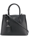 Prada Logo Tote Bag In Black