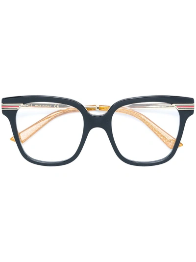 Gucci Eyewear Square Web Glasses - Metallic