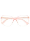 Gucci Clear Oversized Sunglasses In Pink