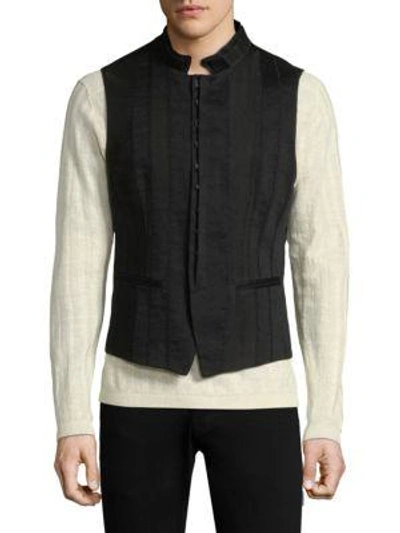 John Varvatos Slim Seamed Vest In Black