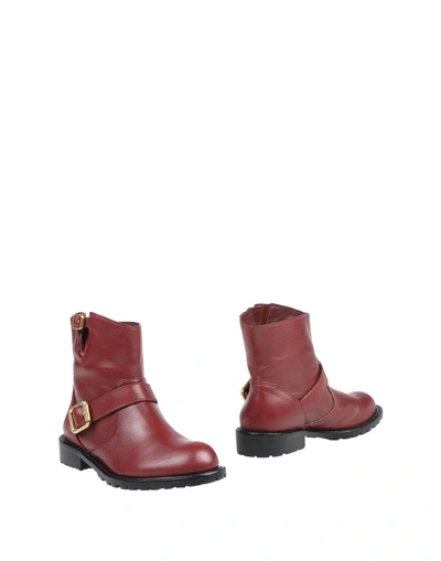 Marc By Marc Jacobs Ankle Boots In Brick Red