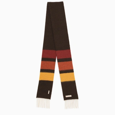 Marni Cocoa-coloured Alpaca And Wool Scarf In Brown