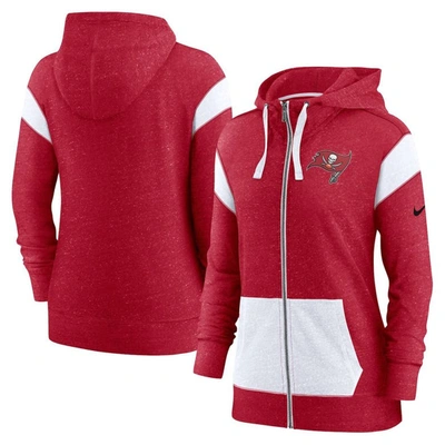 Nike Red/white Tampa Bay Buccaneers Monaco Lightweight Full-zip Hoodie In Red,white