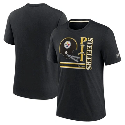 Nike Black Pittsburgh Steelers Wordmark Logo Tri-blend T-shirt