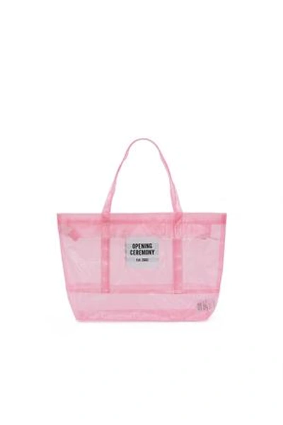 Opening Ceremony Small Pvc Mesh Tote Bag In Pearl Pink