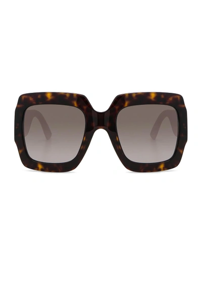 Gucci Pop Glitter Sunglasses In Brown,animal Print