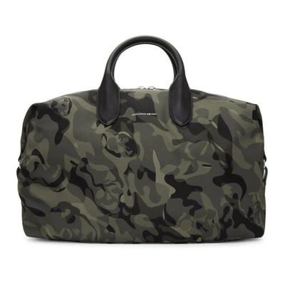 Alexander Mcqueen Green And Black Medium Holdall Camouflage Bag