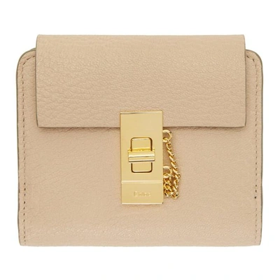Chloé Chloe Pink Drew Compact Wallet In B59 Cement