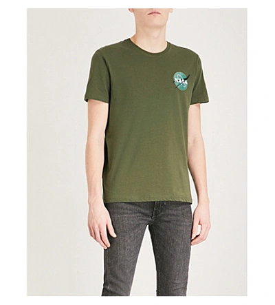 Alpha Industries Space Shuttle Cotton-jersey T-shirt In Dk Green