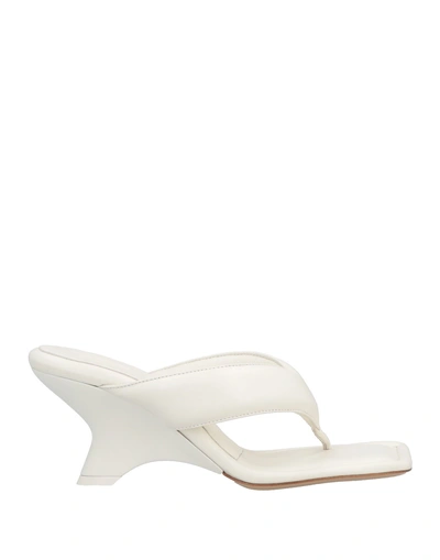 Gia Borghini Toe Strap Sandals In White
