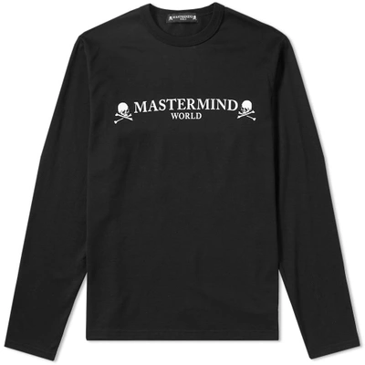 Mastermind Japan Mastermind World Long Sleeve Logo Tee In Black