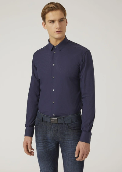 Emporio Armani Classic Shirts - Item 38719045 In Navy Blue