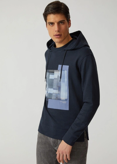 Emporio Armani Hoodies - Item 12146862 In Navy Blue