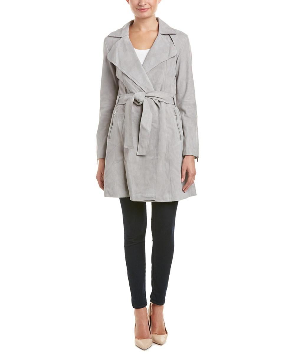 suede wrap coat