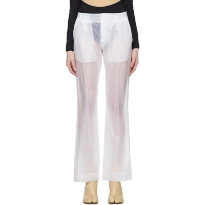 Off-white White Transparent Trousers In 9800 Transp