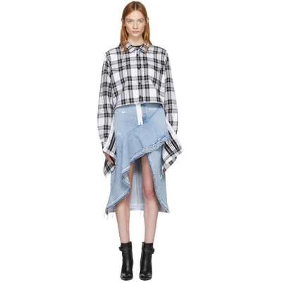 Off-white Black And White Check Shirt In 9910 Check