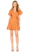Finders Keepers Vanish Wrap Dress In Orange