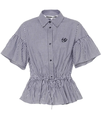 Mcq By Alexander Mcqueen Gingham Cotton Blouse In Black