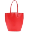 Alexander Mcqueen Small Basket Leather Shopper In Red