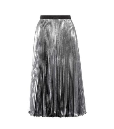 Christopher Kane Metallic Silk-blend Skirt In Silver