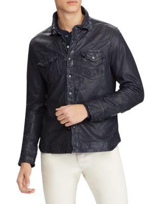 ralph lauren leather shirt