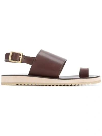 Apc Rome Leather Sandals In Brown