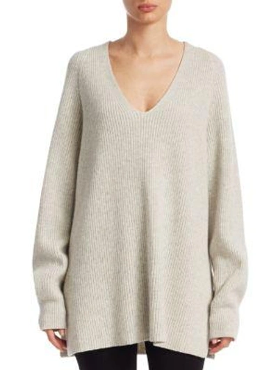 The Row Arabelle Cashmere-silk Sweater In Grey