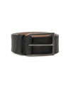 Fendi Men's Logo-embossed Leather Belt In Black