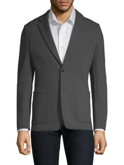 Theory Newson Luxe Pique Regular Fit Blazer In Charcoal