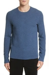 Rag & Bone Men's Gregory Waffle-knit Merino Wool Sweater In Heather Blue