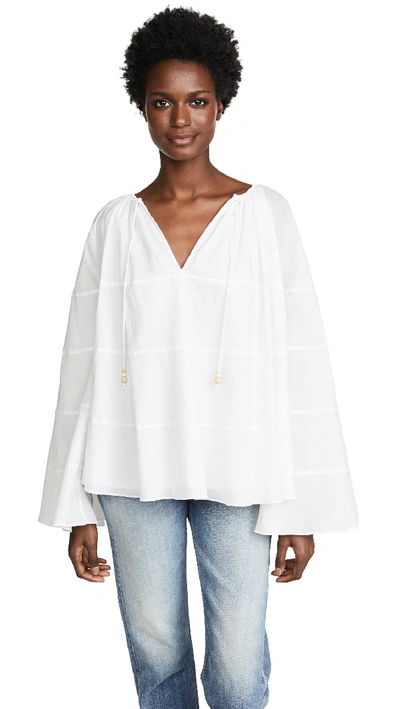Elizabeth And James Fleur Bell Sleeve Blouse In White