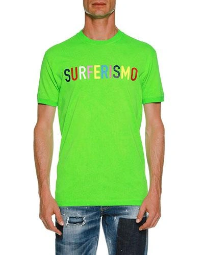 Dsquared2 Surferismo Cotton T-shirt In Light Green