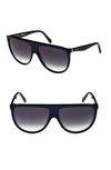 Celine Flattop Gradient Shield International-fit Sunglasses, Blue Pattern In Blue/ Smoke