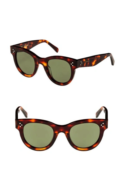Celine Studded Acetate Sunglasses W/ Mineral Lenses, Brown In Havana/crystal Smoke