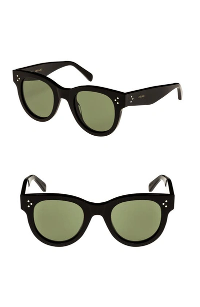 Celine Studded Acetate Sunglasses W/ Mineral Lenses, Black In Green