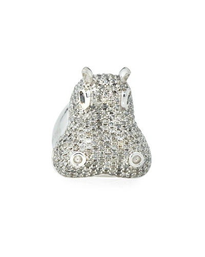 Roberto Coin 18k Diamond Pave Hippo Ring