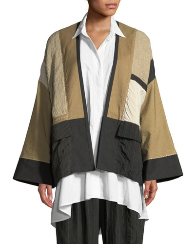 Urban Zen Linen-blend Patchwork Kimono Jacket