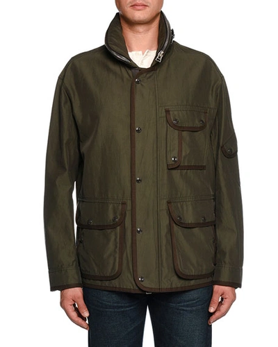 Tom Ford Three-pocket Cargo Jacket In Olive